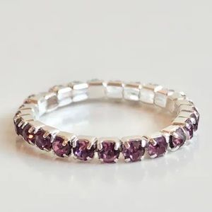 Amethyst Crystal Stretchy Toe Ring NEW
